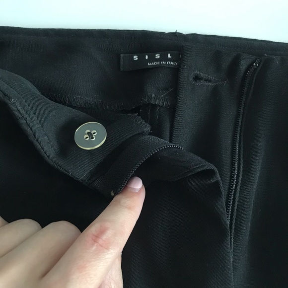 Sisley Black Straight Cut Lightweight Summer Pants Y2K 90’s - Picture 10 of 16